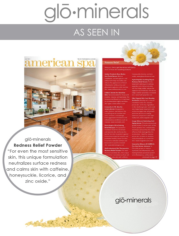 gloMinerals Redness Relief Powder Featured in American Spa Magazine