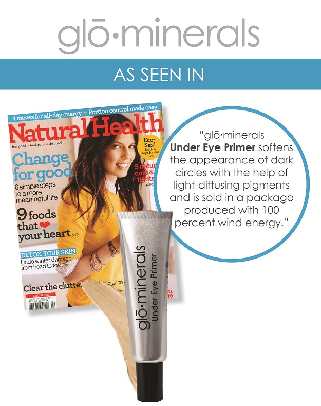 gloMinerals Under Eye Primer Featured in Natural Health Magazine