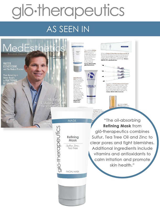 glotherapeutics Refining Mask Featured in Medesthetics Magazine